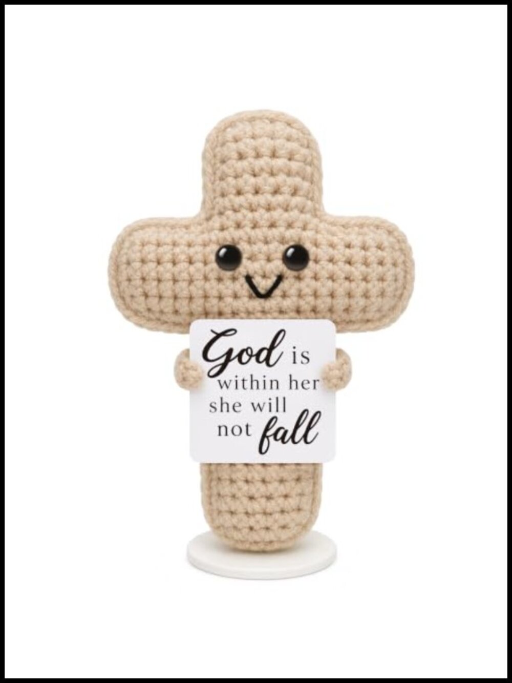 Handmade Crochet Cross Christian Gift for Women Faith Decor